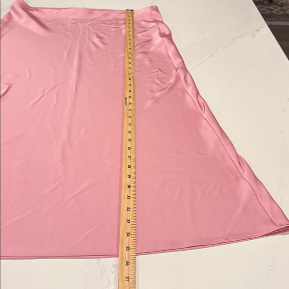 Zara Pink A-Line Satin Skirt Maxi elastic waistband - Picture 5 of 7